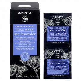 Apivita Moisturizing & Anti-pollution Face Mask With Sea Lavender 2x8ml