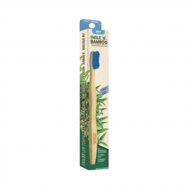 Smile Bamboo Toothbrush for Adult Soft Blue