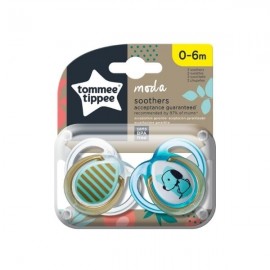 Tommee Tippee Moda Πιπίλα Σιλικόνης 0-6 Μηνών Μπλέ 2τεμ. Prod.Ref.433488