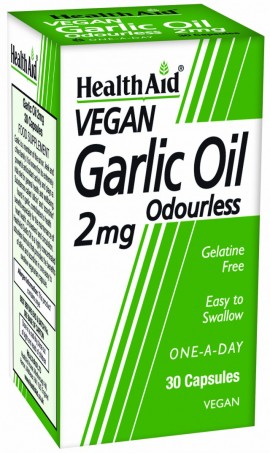 Health Aid Garlic Oil 2mg Odourless Vegetarian 30Caps