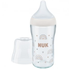 Nuk Perfect Match Glass Botthle Silicone Teat Medium 3m+ White 120ml