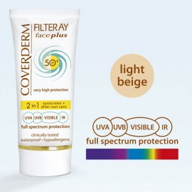 Coverderm Filteray Face Plus 2 in 1 Tinted Light Beige Normal Skin SPF50+ 50ml