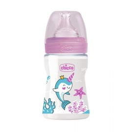 Chicco Well Being Plastic feeding bottle Silicone teat 0m+ Pink 150ml