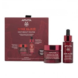 Apivita Promo Wine Elixir Night Beeauty Routine Night Cream 50ml & Face Oil 30ml