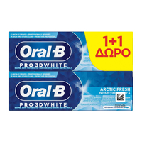 Oral-B 3D White Arctic Fresh Οδοντόκρεμα για Επιφανειακούς Λεκέδες 75ml 1+1 Δώρο