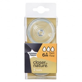 Tommee Tippee Closer to Nature Fast Flow Teats 6m+ 2τεμάχια
