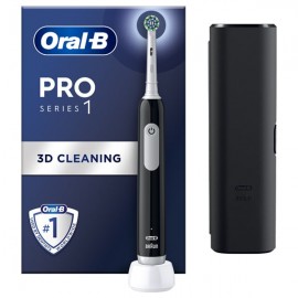 Oral-B Pro Series 1 Ηλεκτρική Οδοντόβουρτσα Black 1τμχ & Θήκη Ταξιδίου