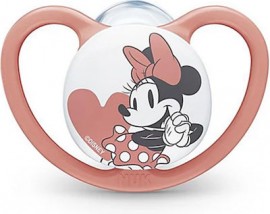 Nuk Space Πιπίλα Σιλικόνης Mickey & Minnie με Θήκη Ροζ 18-36m (10.739.747)