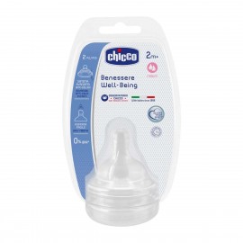 Chicco Θηλή σιλικόνης Μέτρια Ροή 2m+ 2τεμάχια
