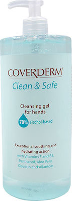 Coverderm Clean & Safe Cleaning Gel Αντισηπτικό Τζελ Χεριών με Aloe Vera 70% 1.000ml
