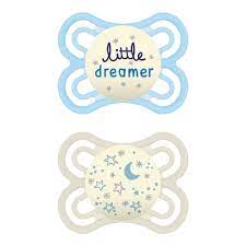 Mam Silicone Soother Perfect Night 2-6m 2pcs Blue