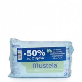 Mustela Promo Cleansing Wipes Απαλά Μωρομάντηλα Καθαρισμού 2x60τμχ (-50% στο 2ο Προϊόν)