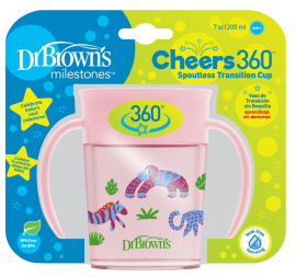 Dr. Browns Cheers 360 Transition Cup Pink 200ml