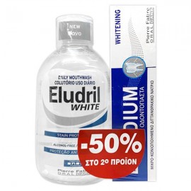 Elgydium Promo Eludril White Στοματικό Διάλυμα 500ml & Whitening Οδοντόκρεμα 75ml