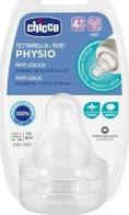 Chicco Physio Θηλή σιλικόνης Γρήγορης Ροή 4m+ 2τεμάχια