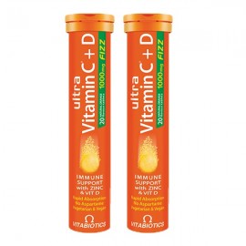 Vitabiotics Promo Pack Ultra Vitamin C+D (1+1) 2x20tabs με γεύση πορτοκάλι