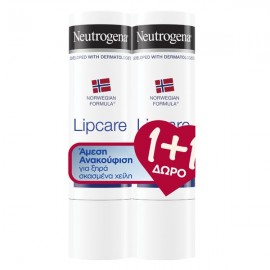 Neutrogena Norwegian Formula Lip Care Stick Ενυδατικό Στίκ Χειλιών 1+1 ΔΩΡΟ 4,8gr.x2