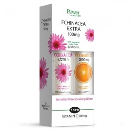 Power of Nature Echinacea Extra με Στέβια 20eff.tabs. + ΔΩΡΟ Βιταμίνη C 500mg 20 αναβράζοντα δισκία