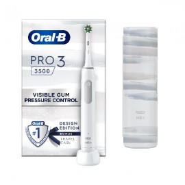 Oral-B Pro 3 3500 Cross Action White Design Edition Electric Toothbrush + travel case 1pc