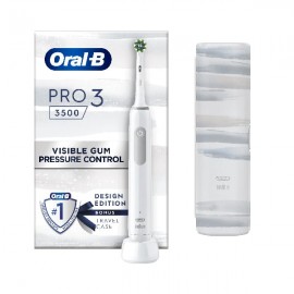 Oral-B Pro 3 3500 Cross Action White Design Edition + Travel Case