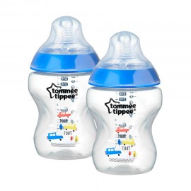 Tommee Tippee Closer to Nature Anti-Colic Baby Bottle 0+ Months 2x260ml Blue DOUBLE PACK