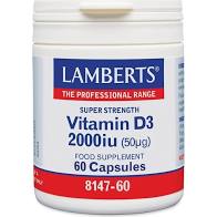 Lamberts Vitamin D3 2000iu 60 κάψουλες