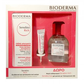 Bioderma Promo Pack Sensibio Rich Cream Ενυδατική & Καταπραϋντική Κρέμα για το Ξηρό & Ευαίσθητο Δέρμα, 40 ml & ΔΩΡΟ Sensibio H2O Νερό Καθαρισμού, 100m …