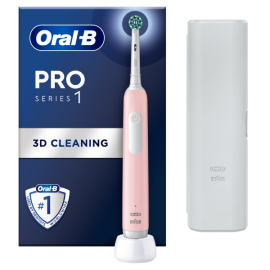 Oral-B Pro Series 1 Ηλεκτρική Οδοντόβουρτσα Pink 1τμχ & Θήκη Ταξιδίου