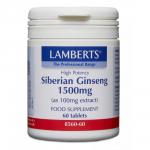 Lamberts Siberian Ginseng 1500mg Τζίνσεγκ 60 Ταμπλέτες