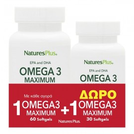 Natures Plus Promo Omega-3 Maximum 60softgels + 30softgels