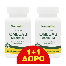 Natures Plus Promo EPA & DHA Omega-3 Maximum 60softgels+ 60softgels