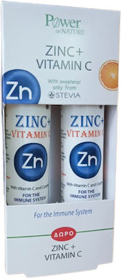 Power Of Nature Zinc + Vitamin C 2 x 20 αναβράζοντα δισκία Λεμόνι