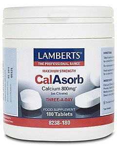 Lamberts CalAsorb 800mg Plus Vitamin D3 Three A Day 180 ταμπλέτες