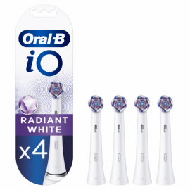 Oral-B iO Radiant White Ανταλλακτικές Κεφαλές για Ηλεκτρική Οδοντόβουρτσα Λευκό 4τμχ