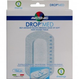 Master Aid Drop Med Αυτοκόλλητες Ατικολλητικές Γάζες 10x6cm 5 τεμάχια