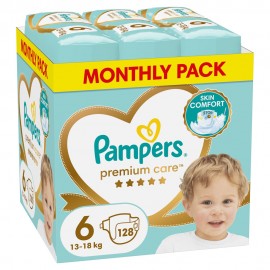 Pampers Monthly Pack Premium Care Πάνα Μέγεθος 6 (13kg-18kg), 128τεμ