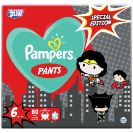 Pampers Pants WB Special Edition Justice League Πάνες Νο6 (15+kg) 60 τμχ