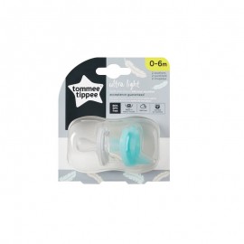 Tommee Tippee Ultra Light Πιπίλα Σιλικόνης 0-6 Μηνών Πράσινο-Διάφανο