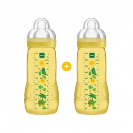 Mam Easy Active Baby Bottle Πλαστικό Μπιμπερό, Θηλή Σιλικόνης 4m+ Κίτρινο 2x330ml