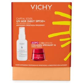 Vichy Promo Capital Soleil UV-Age Daily SPF50+Αντηλιακό Προσώπου με Χρώμα 40ml & Δώρο Liftactiv Collagen Specialist 16 15ml