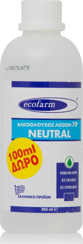 Ecofarm Αλκοολούχος Λοσιόν 70˚ Neutral 350ml