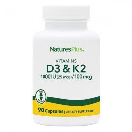 NaturesPlus Vitamin D3 1000 IU/Vitamin K2 100 mcg 90 vcaps