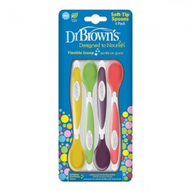 Dr Brown’s Soft Tip Spoons Flexible Scoop Μαλακά Κουταλάκια Ταΐσματος 4m+ 4τμχ