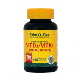 NaturesPlus Vitamin D3 1000 IU/Vitamin K2 100 mcg 90 vcaps