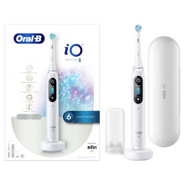 Oral-B iO Series 8 Ηλεκτρική Οδοντόβουρτσα Magnetic White Alabaster 1τμχ