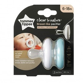 Tommee Tippee Close to Nature Breast-Like Soother 6-18M 2 ΤΕΜΑΧΙΑ