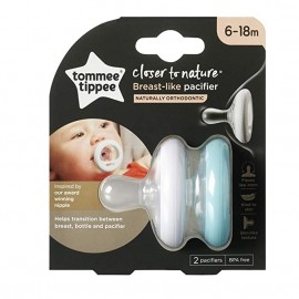 Tommee Tippee Close to Nature Breast-Like Soother 6-18M Double pack