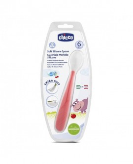 Chicco Κουτάλι Σιλικόνης Soft Κόκκινο 6m+