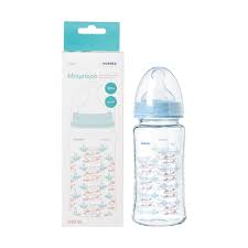 Korres Glass Feeding Bottle with Medium Flow Silicone Teat 3m+ 230ml