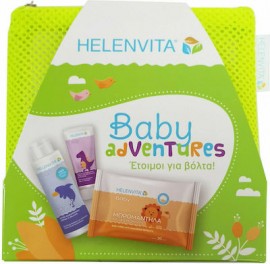 Helenvita Baby Adventures Kit with All Over Cleanser Baby for Body & Hair 100ml, Baby Nappy Rash Cream 20ml & Baby Wipes with Chamomile Extract 20pcs …